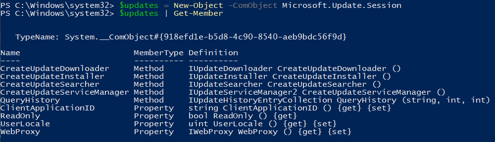 Windows Update Agent COM Object Methods